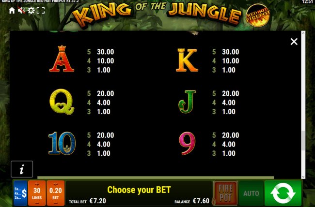 Free Slots 247 image of King of the Jungle Red Hot Firepot