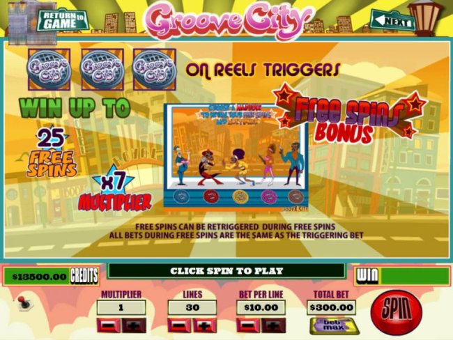 Three Grove City symbols on reels triggers Free Spins. Win Up To 25 free spins. - Free Slots 247