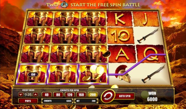 Free Slots 247 - A 6000 coin mega win triggered by stacked symbols on reels 1,2 and 3.