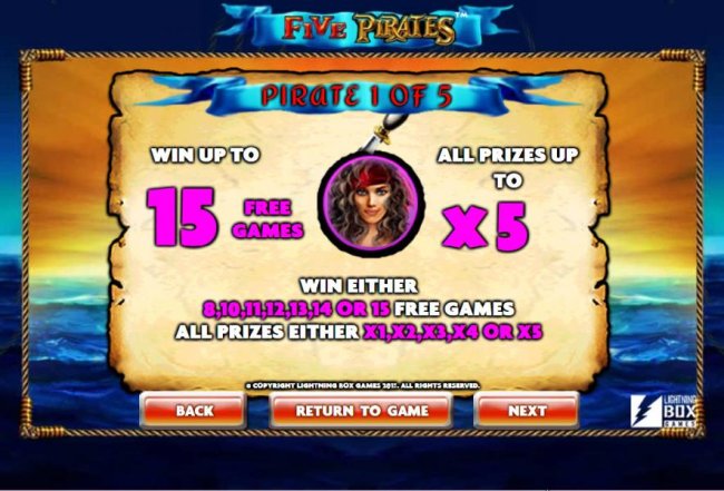 Pirate 1 of 5 Bonus options. by Free Slots 247