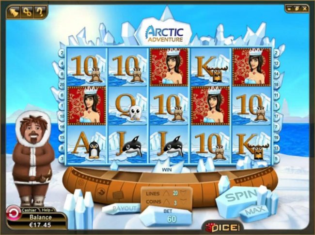 Free Slots 247 - Ice Queen scatter symbols activates the bonus game feature.