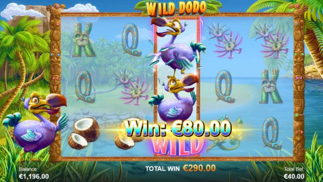 A pair of winning paylines triggers an 80 coin win - Free Slots 247