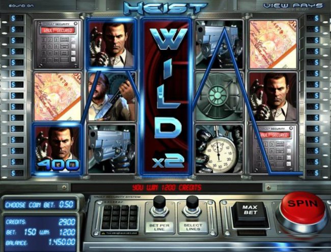 here is an example of a 2x wild reel triggering a 1200 credit big win jackpot by Free Slots 247