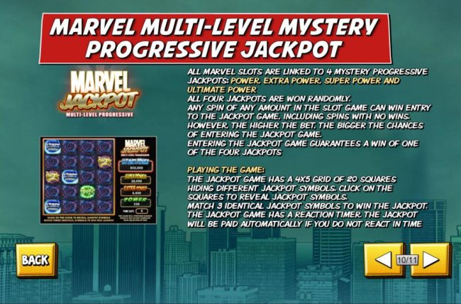 Marvel Multi-Level Mystery Progressive Jackpot game rules - Free Slots 247