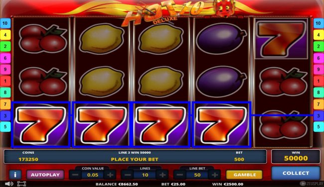 A winning Four of a Kind triggers a 50000 coin super win.. - Free Slots 247
