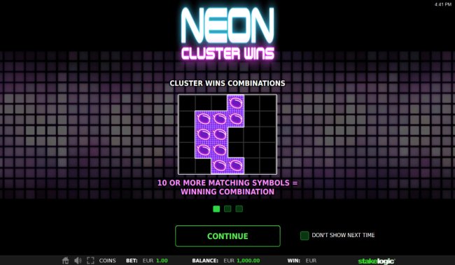 Neon Cluster Wins screenshot