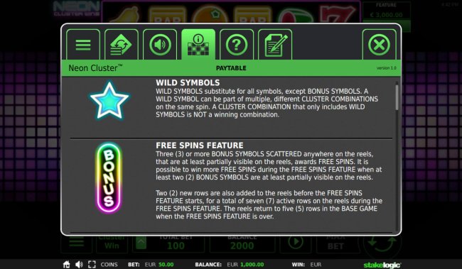 Free Slots 247 image of Neon Cluster Wins