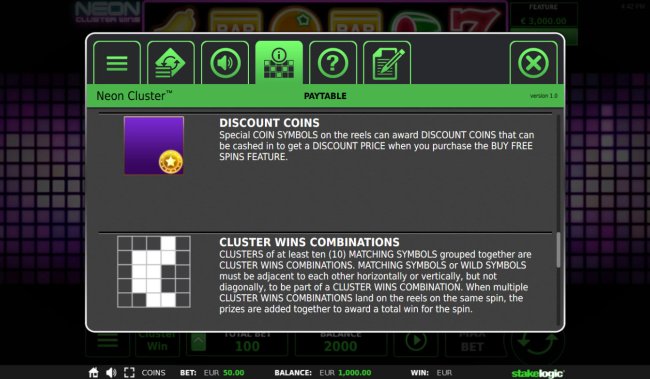 Neon Cluster Wins by Free Slots 247