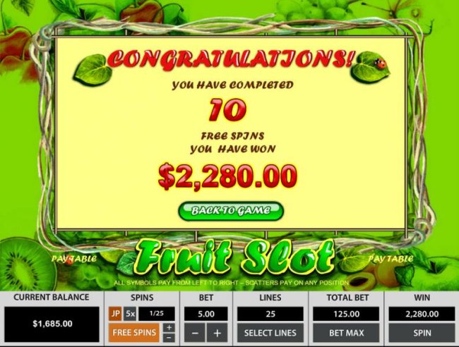 Fruit Slot 25 Lines by Free Slots 247