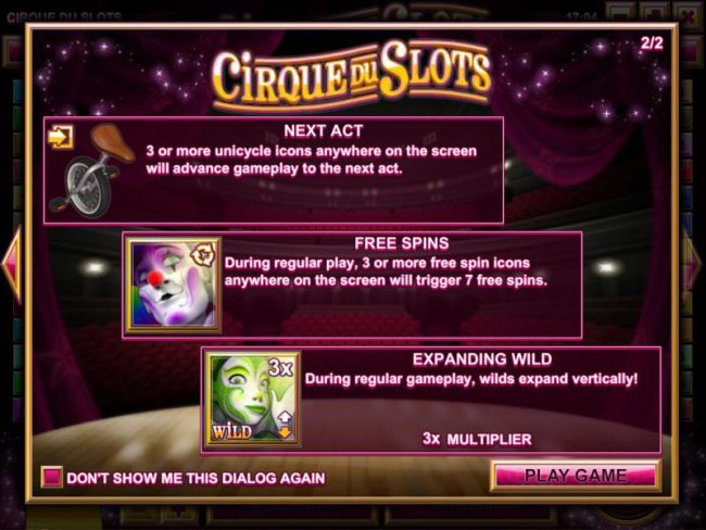 Free Slots 247 image of Cirque du Slots