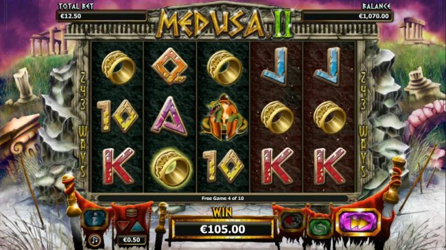 A five reel winning combination leads to a $105 jackpot - Free Slots 247