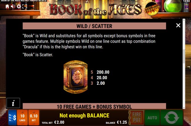 Free Slots 247 image of Book of the Ages Red Hot Firepot