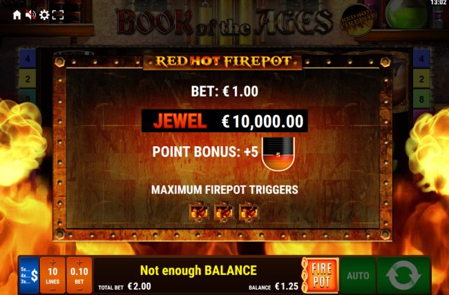 Book of the Ages Red Hot Firepot by Free Slots 247