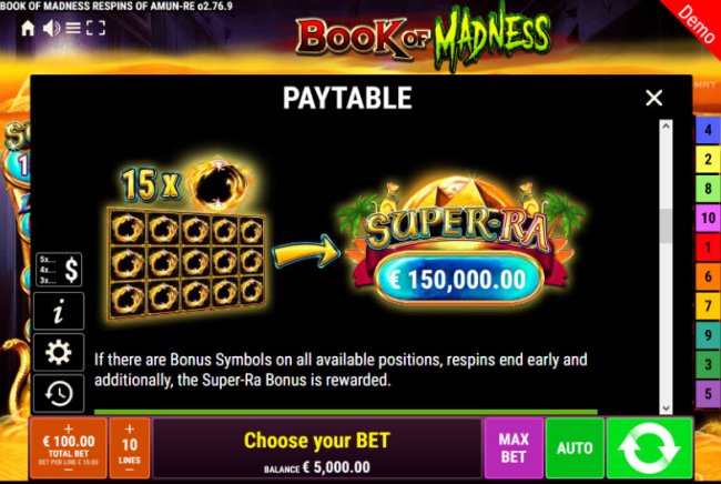 Free Slots 247 image of Book of Madness Roar Respins of Amun Re