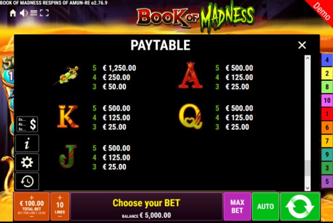 Book of Madness Roar Respins of Amun Re by Free Slots 247