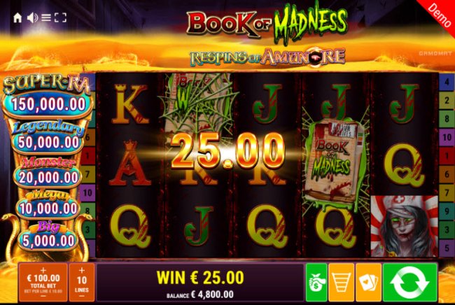 Free Slots 247 image of Book of Madness Roar Respins of Amun Re