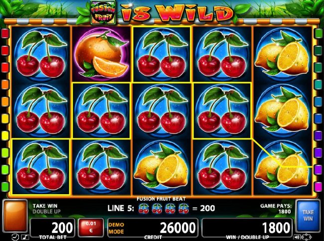 Multiple winning Cherry symbols triggers an 1800 coin big win. by Free Slots 247