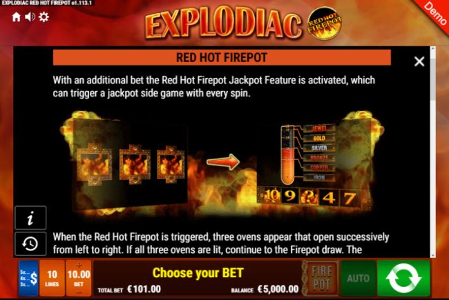 Explodiac Red Hot Firepot by Free Slots 247