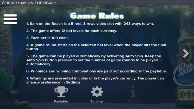 Sam on the Beach screenshot
