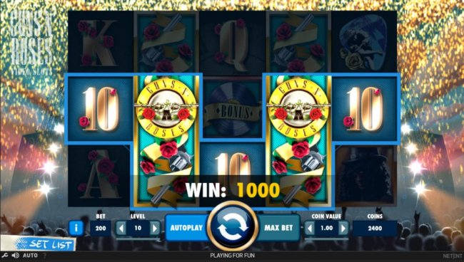 Free Slots 247 - A pair of stacked wilds on reels 2 and 4 trigger a 1000 coin big win.