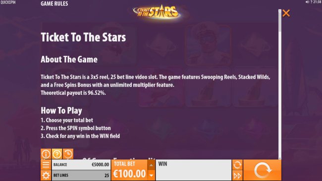 Free Slots 247 image of Ticket to the Stars