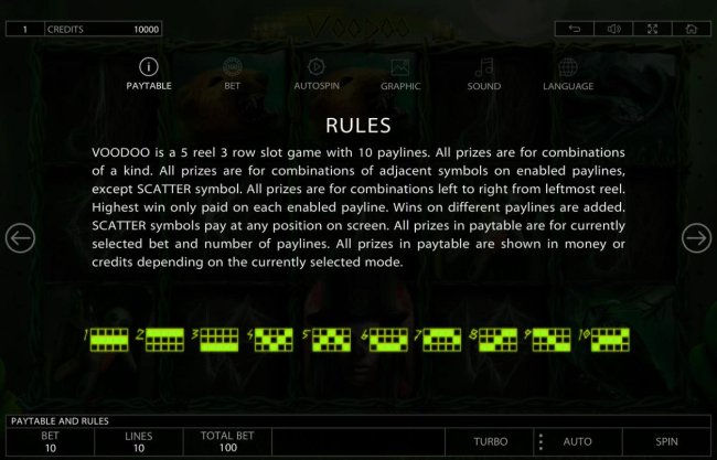 Free Slots 247 - General Game Rules and Payline Diagrams 1-10