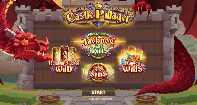 Game features include: Random Stacked Wilds, Free Spins, Random Wilds and Castle Bonus Jackpot! by Free Slots 247