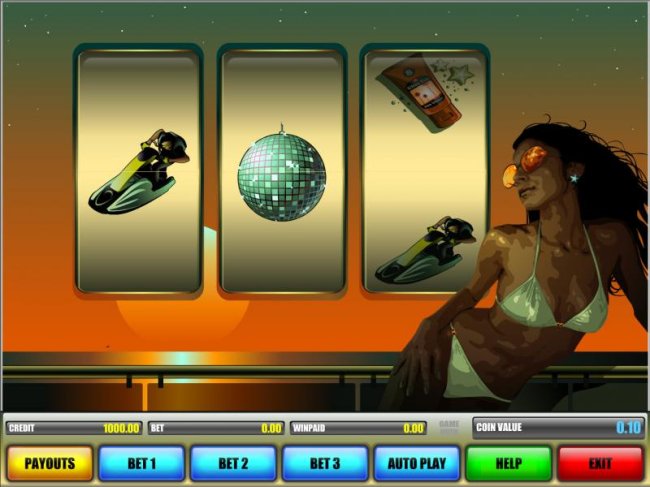 Free Slots 247 - main game board featuring three reels and a single payline