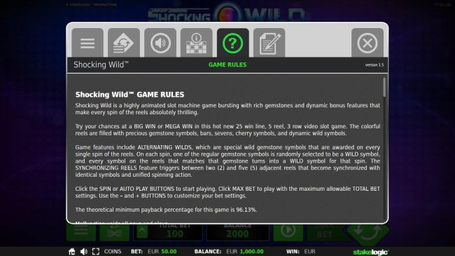 General Game Rules - The theoretical average return to player (RTP) is 96.13%. by Free Slots 247