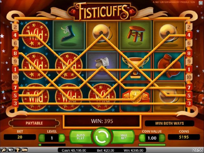 stacked wilds and boxing feature wilds combine during re-spin triggering a 395 big win - Free Slots 247