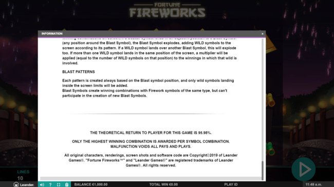 Fortune Fireworks screenshot