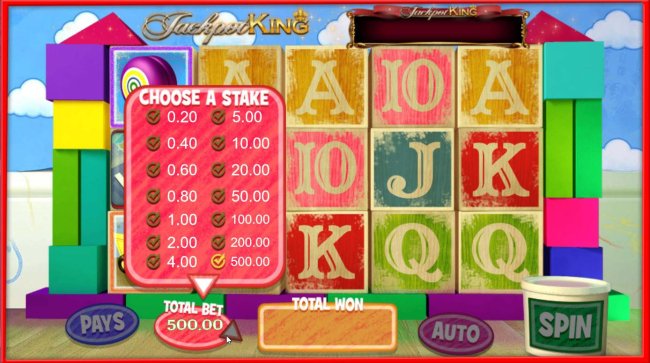 Click on Total Bet to choose a line stake by Free Slots 247