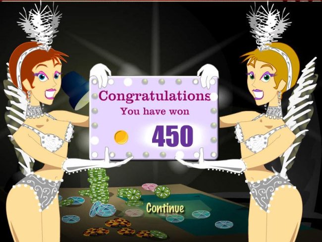 450 coins won during the bonus feature game by Free Slots 247