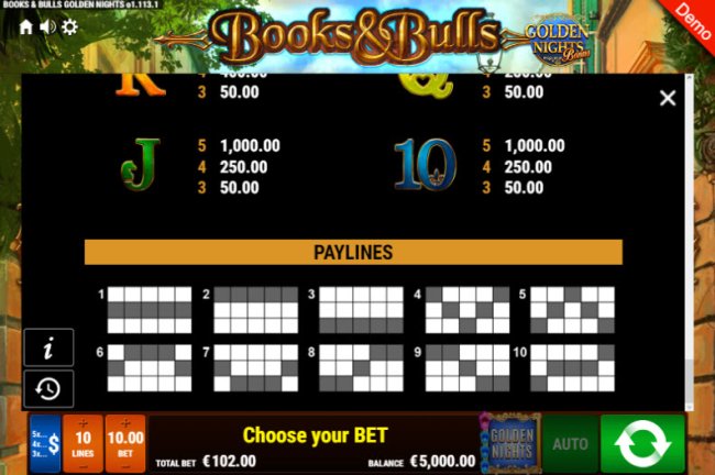Books & Bulls Golden Nights Bonus screenshot