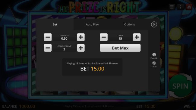 Available Betting Options - Free Slots 247