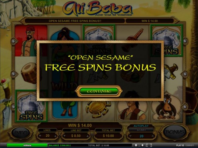 Open Sesame free spins bonus by Free Slots 247