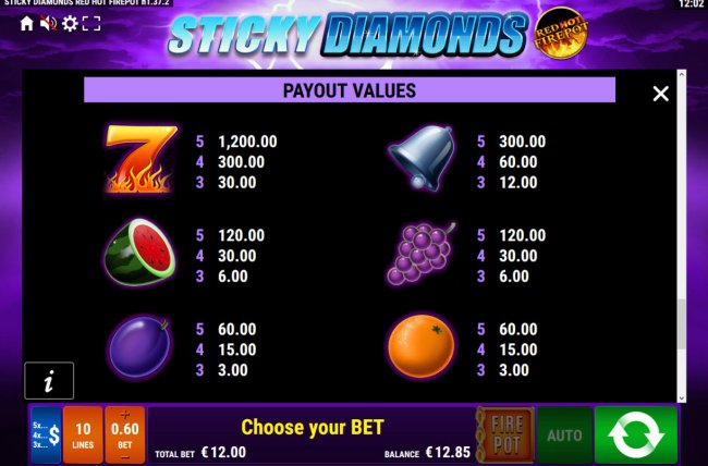 Free Slots 247 image of Sticky Diamonds Red Hot Firepot
