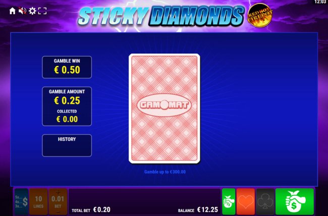 Free Slots 247 - Card Gamble Feature Game Board