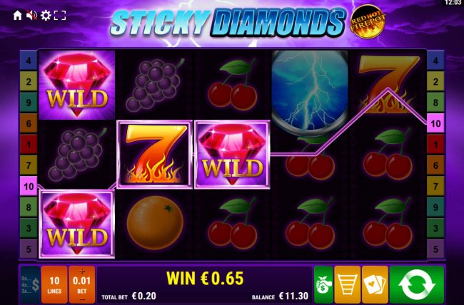 Free Slots 247 image of Sticky Diamonds Red Hot Firepot