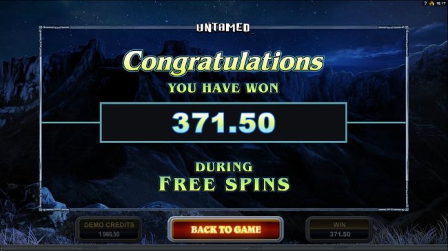 The free spins feature pays out a total of $371 - Free Slots 247
