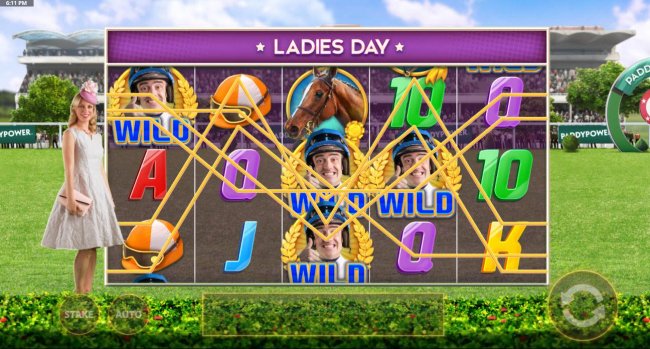 Ladies Day Bonus is randomly triggerd and changes symbols into wilds. - Free Slots 247