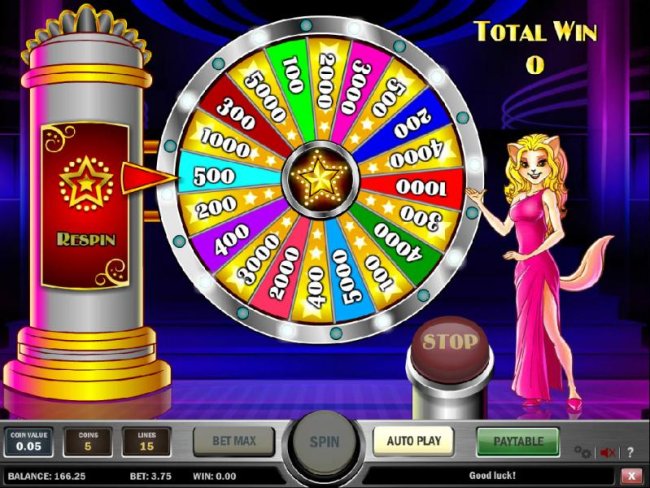bonus feature game board - stop the wheel and win the prize - Free Slots 247