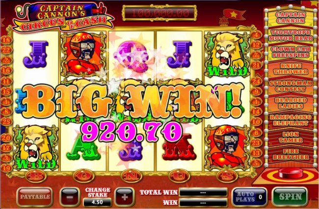 Captain Cannon's Circus of Cash by Free Slots 247