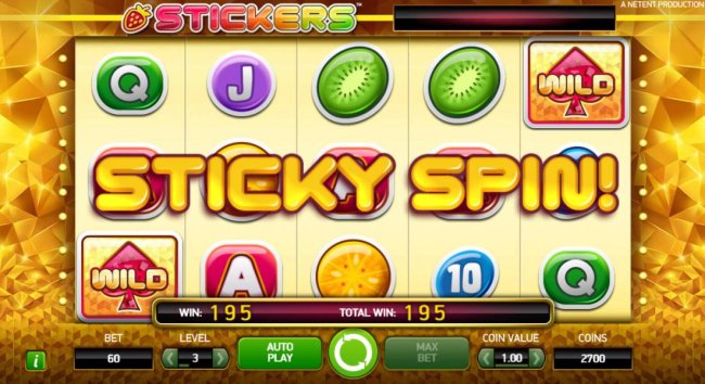 Free Slots 247 - Wild symbol triggers the Sticky spin feature.