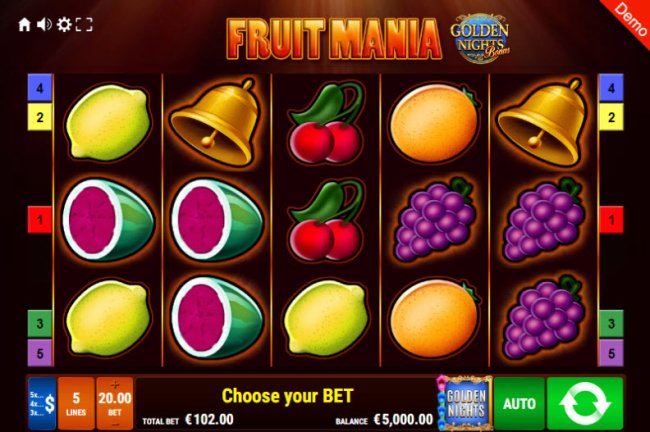 Fruit Mania Golden Nights Bonus by Free Slots 247