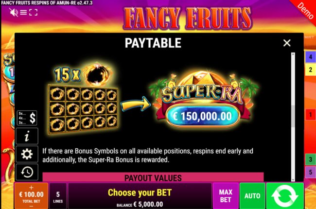 Free Slots 247 image of Fancy Fruits Respins of Amun Re