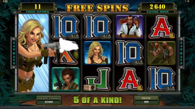 Free Slots 247 - here is an example of a 5 of a kind that pays out 2640 coins