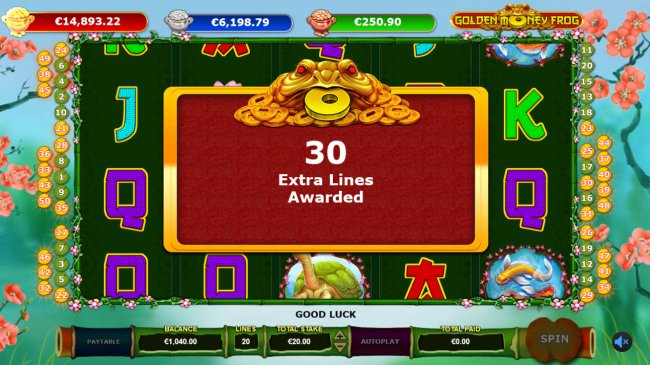 30 extra lines awarded - Free Slots 247