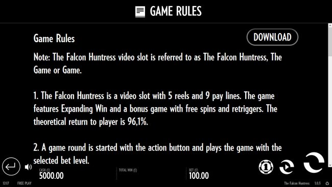 Free Slots 247 image of The Falcon Huntress