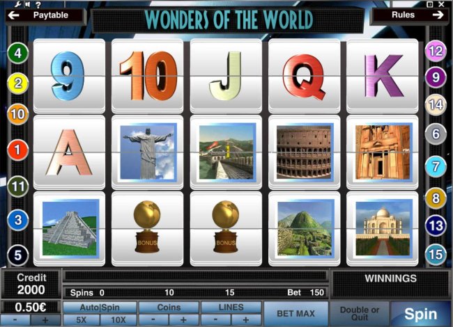 Free Slots 247 image of Wonders of the World